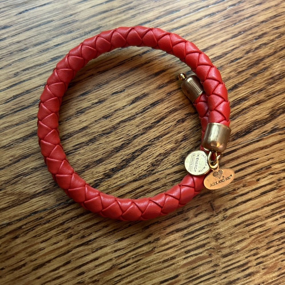 Alex & Ani Sun blaze braided leather wrap bracelet